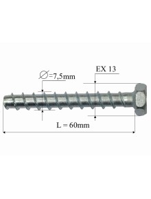 Raumer Multi Monti Screw hexagon 13mm - 7.5mm 2