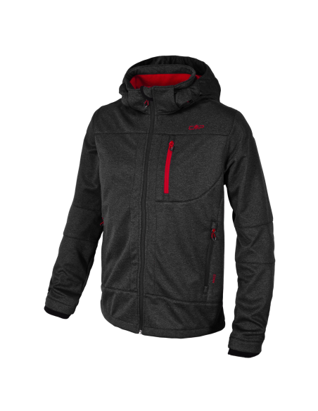 Ανδρικό SoftShell Jacket CMP Zip Hood Nero mel