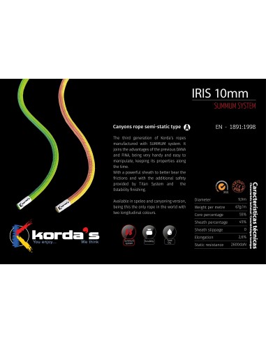 Σχοινί Canyoning Kordas Iris 10mm Fuscia 40m
