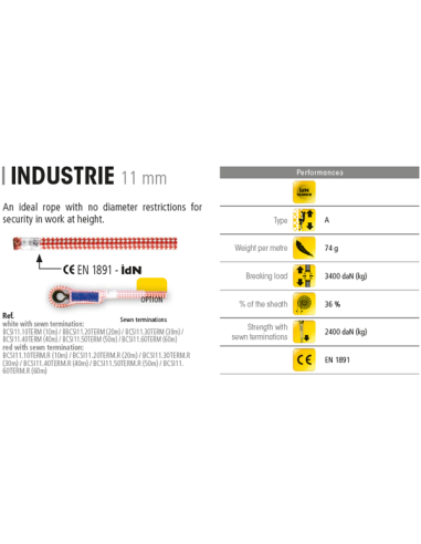 Σχοινί στατικό Beal Industrie 11mm - 200 μέτρα Μπλε