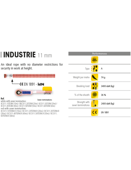 Σχοινί στατικό Beal Industrie 11mm - 200 μέτρα Μπλε