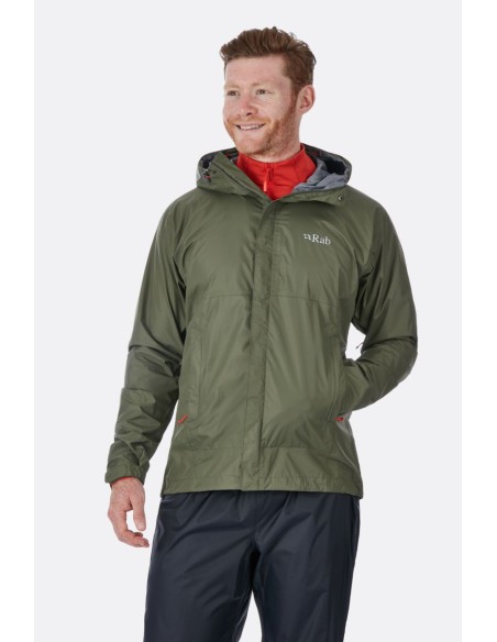 Ανδρικό Αδιάβροχο Jacket Rab Downpour Field Green