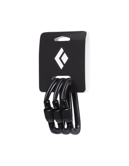 Καραμπίνερ σε πακέτο Black Diamond Hotforge Screwgate 3 Pack Black