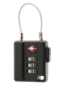 BasicNature TSA combination lock with cable black