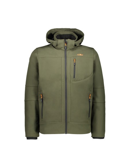 Ανδρικό SoftShell Jacket CMP Zip Hood Oil Green - Nero