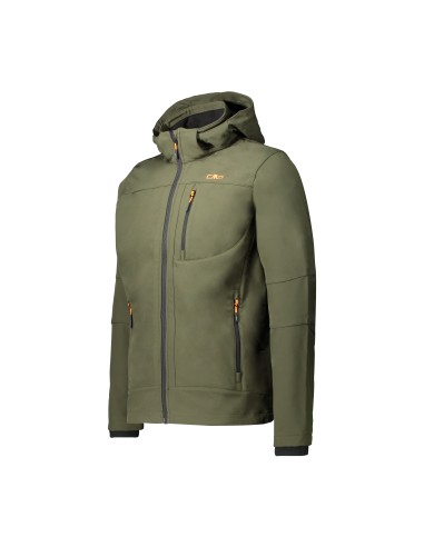 Ανδρικό SoftShell Jacket CMP Zip Hood Oil Green - Nero