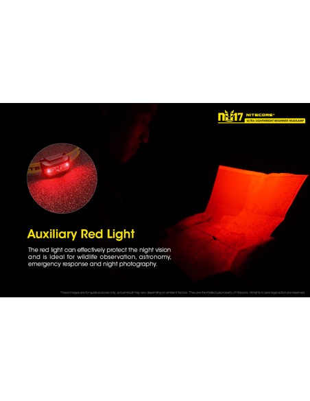 Φακός Κεφαλής LED Nitecore NU17 Black