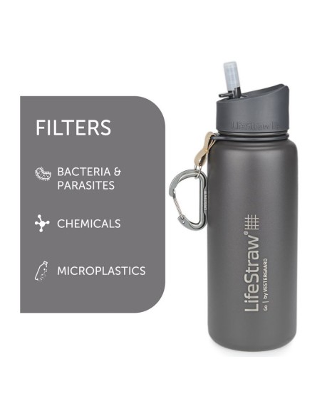 Φίλτρο νερού LifeStraw Go Stainless Steel - 710ml - Grey