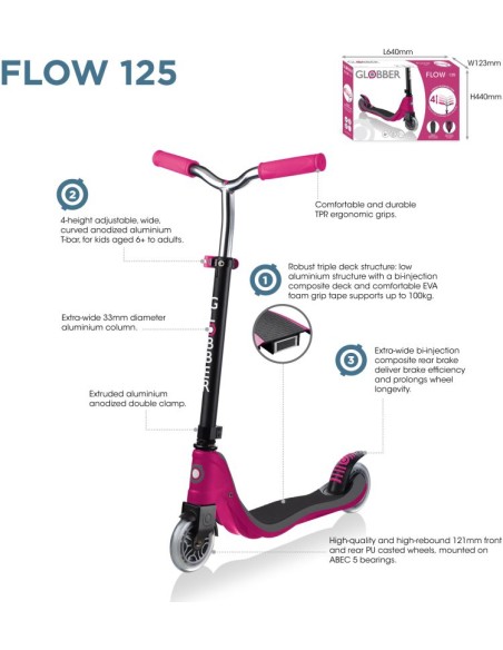 Globber Πατίνι Flow 125 Ruby-Grey