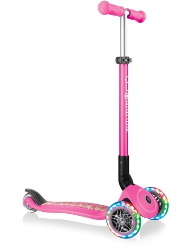 Globber Scooter Primo Foldable Fantasy Lights Racing Neon Pink