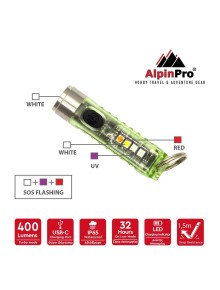 Φακός μπρελόκ AlpinPro Tiny 400 Lumens Green