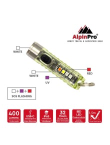 Φακός μπρελόκ AlpinPro Tiny 400 Lumens Yellow