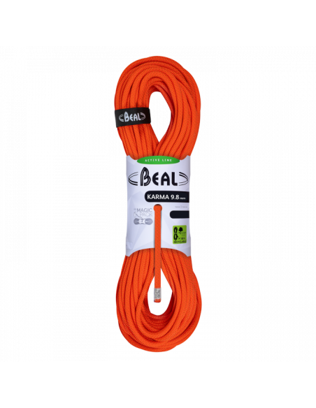 Σχοινί Αναρρίχησης Beal Karma 9,8 mm - 80 m - Solid Orange