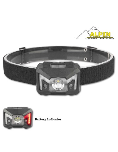 Φακός καφαλής Alpin 220Lm Sensor+ SMD Red + Ενταση Μπαταρίας