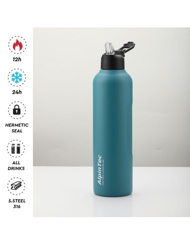 Θερμός Alpin Tec Tour 950ml Cyan