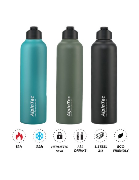 Θερμός Alpin Tec Tour 950ml Cyan