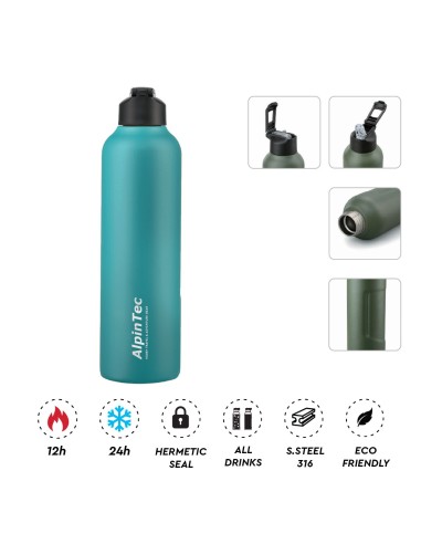 Θερμός Alpin Tec Tour 950ml Cyan