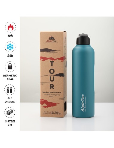 Θερμός Alpin Tec Tour 950ml Cyan