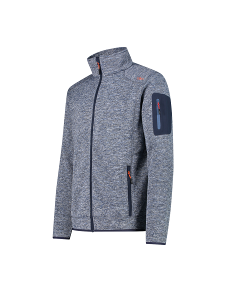 Ανδρικό knit-tech fleece Jacket CMP Blue Ink - Storm - Arancio