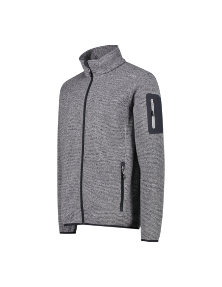 Ανδρικό knit-tech fleece Jacket CMP Ice - Titanio - Nero