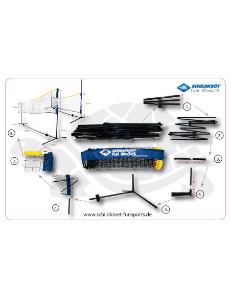 Δίχτυ Volley Schildkroet Combi Net Set