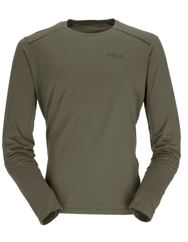 Ανδρικό T-Shirt Rab Force LS Tee Light Khaki