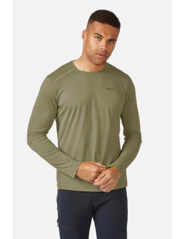 Ανδρικό T-Shirt Rab Force LS Tee Light Khaki