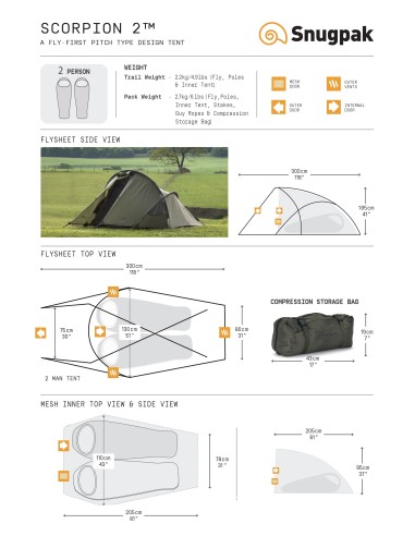 Σκηνή 2 ατόμων Snugpak Scorpion 2 Olive