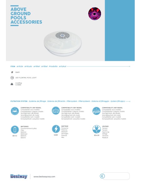 Φως Flowclear LED Floating Pool Light