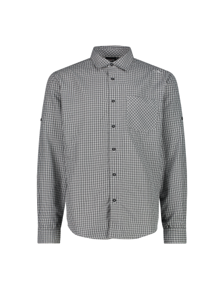 Ανδρικό πουκάμισο SS CMP Checked Anthracite - Bianco