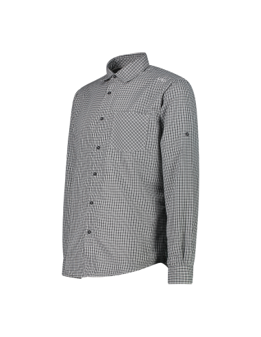 Ανδρικό πουκάμισο SS CMP Checked Anthracite - Bianco