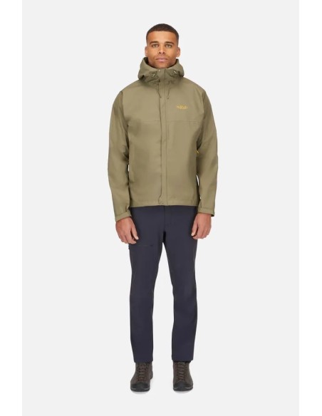 Ανδρικό Αδιάβροχο Rab Downpour Eco Jacket Army - Aspen Green