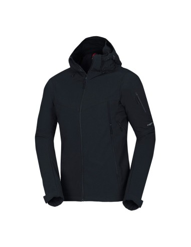 Men's travel softshell hood off jacket 3L Tom Black