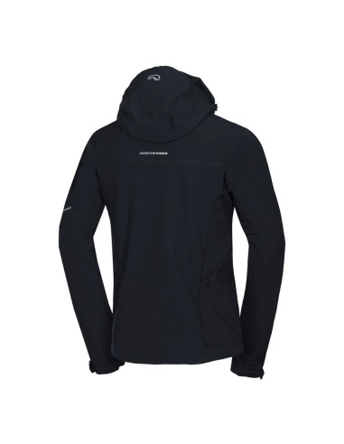 Men's travel softshell hood off jacket 3L Tom Black