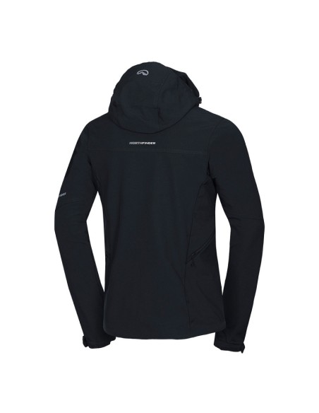 Men's travel softshell hood off jacket 3L Tom Black