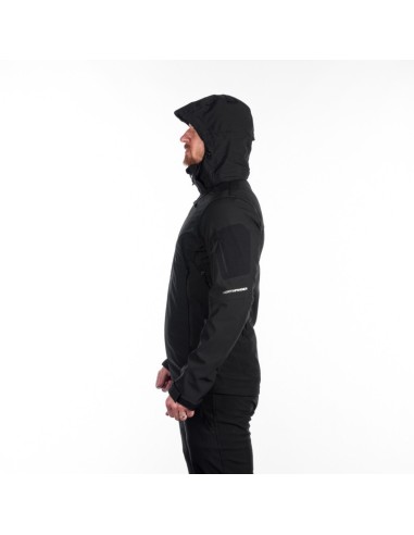 Men's travel softshell hood off jacket 3L Tom Black