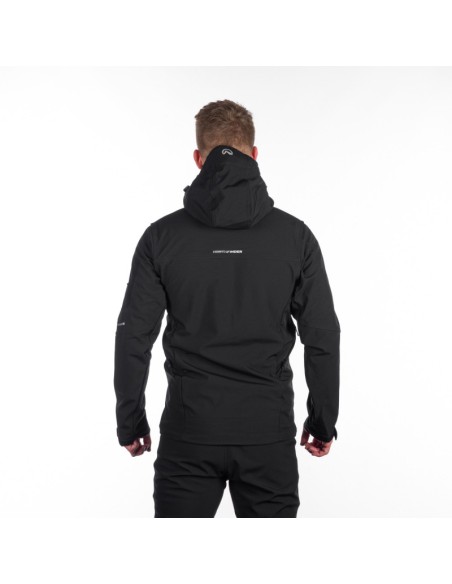Men's travel softshell hood off jacket 3L Tom Black