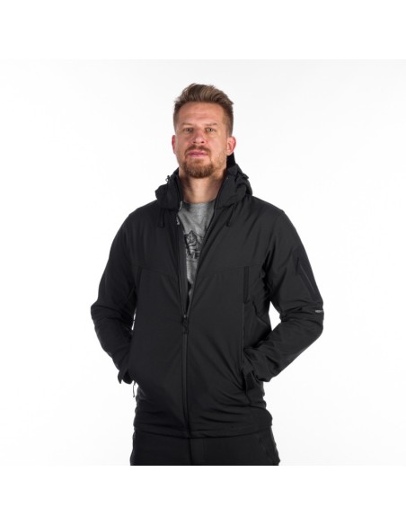 Men's travel softshell hood off jacket 3L Tom Black