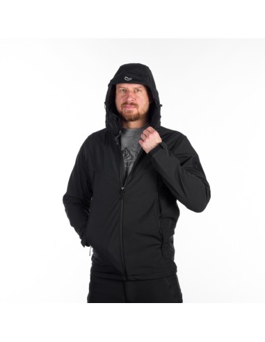 Men's travel softshell hood off jacket 3L Tom Black