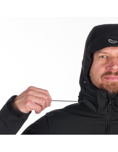 Men's travel softshell hood off jacket 3L Tom Black
