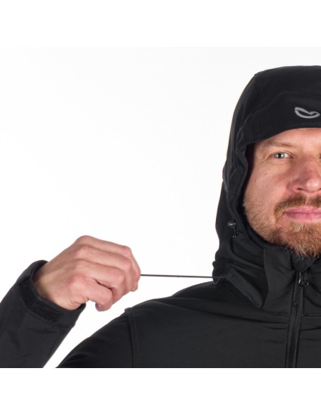 Men's travel softshell hood off jacket 3L Tom Black