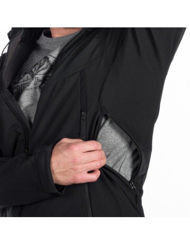 Men's travel softshell hood off jacket 3L Tom Black