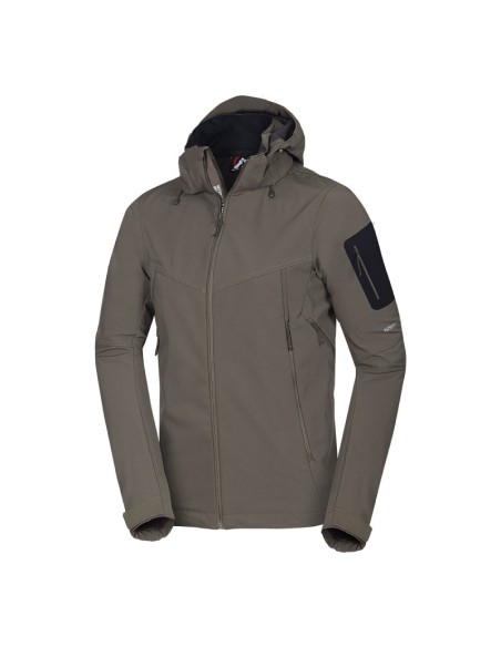 Men's travel softshell hood off jacket 3L Tom Tarmac