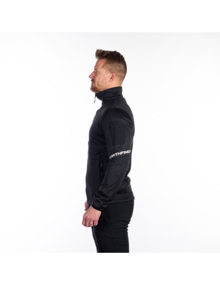 Men's melange trekking sweater regular fit Nick Black Melange