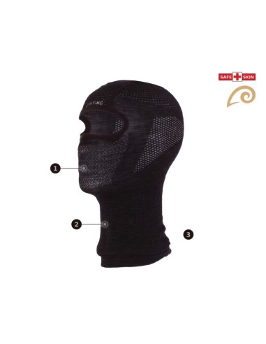 Μπαλακλάβα 70% Merino Wool Lasting Wukla Black