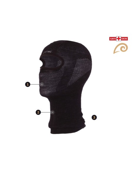 Μπαλακλάβα 70% Merino Wool Lasting Wukla Black