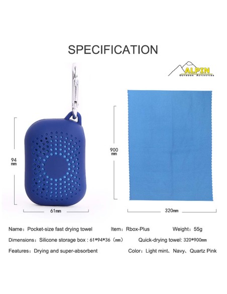 Πετσέτα Microfiber Alpin 90x32cm Cyan