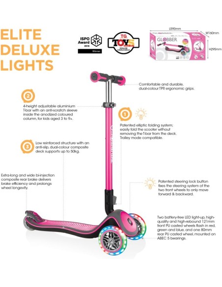 Πατίνι Globber Scooter Elite Deluxe-Deep Pink (444-410)