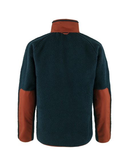Fleece Fjall Raven Vardag Pile Jacket M Navy - Autumn Leaf