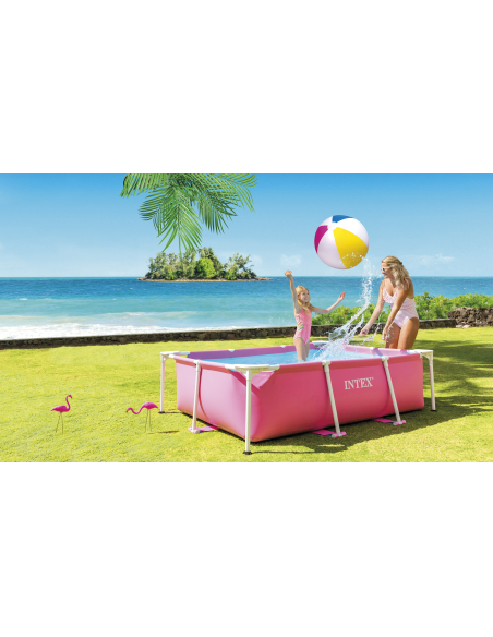 Πισινα Intex Pink Rectangular Frame Pool 220x150χ60cm